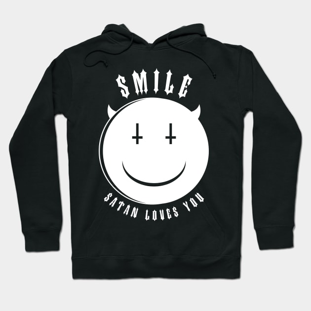 Smile, Satan Loves You Hoodie by hellofcourse